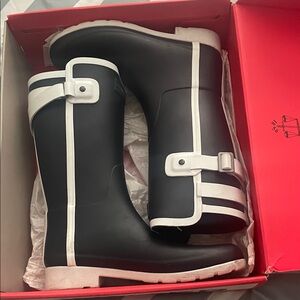 Hunter Black and White Boots